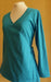 turquoise cotton wrap top with long sleeves