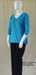 turquoise 3/4 sleeve cotton wrap top in plus size