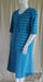 Blue striped half sleeve jacket with turquoise 100% cotton dress