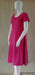 plus size hot pink mid calf women's short sleeve cotton dress