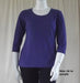 Purple 3/4 sleeve women's Australian made cotton t-shirt