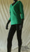 kelly green 3/4 sleeve women's t-shirt and black ladies 3/4 leggings