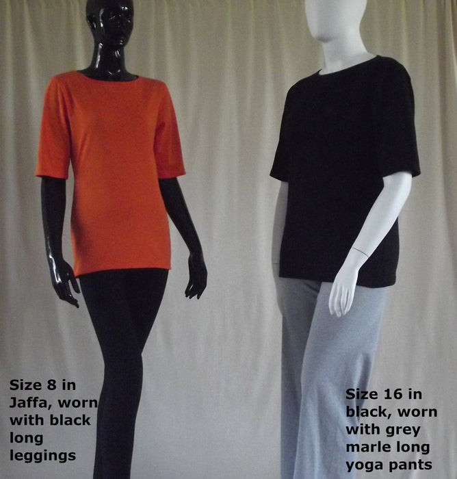 2 boat neck tops in Jaffa and black