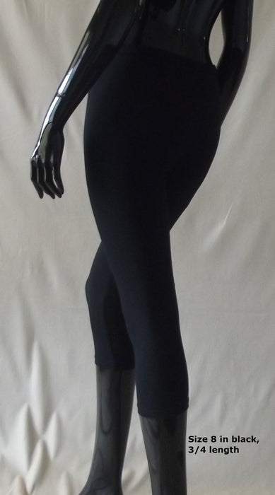 Back view of black 3/4 leggings