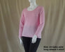 baby pink plus size women's long sleeve cotton t-shirt