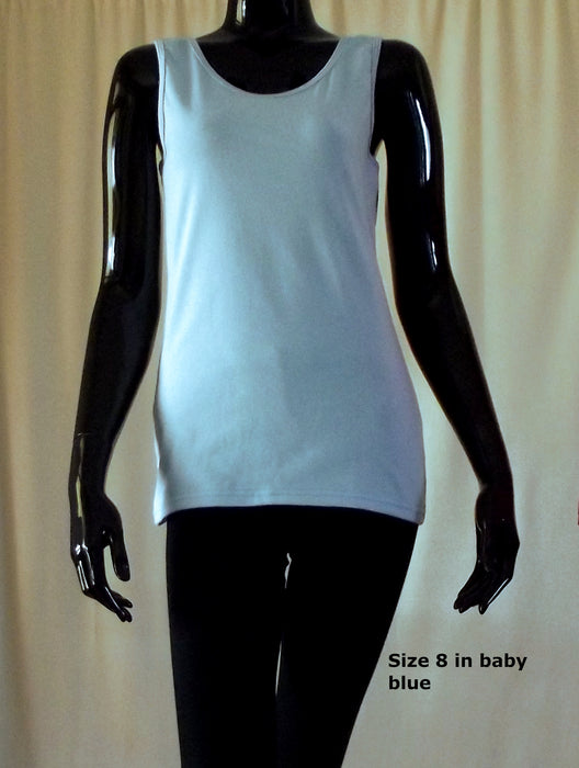 Baby blue women's Australian made singlet