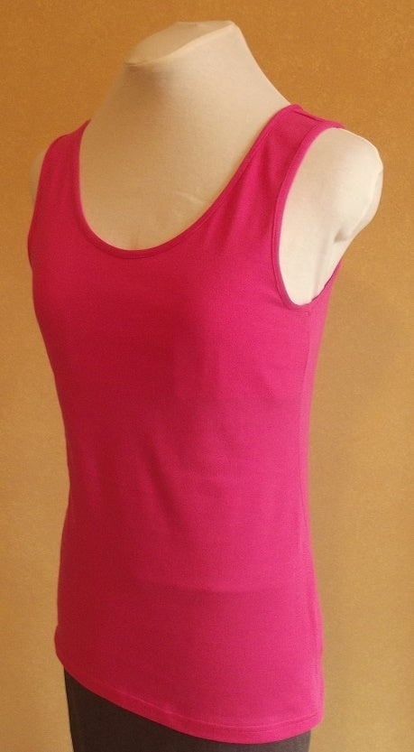 hot pink women's cotton singlet