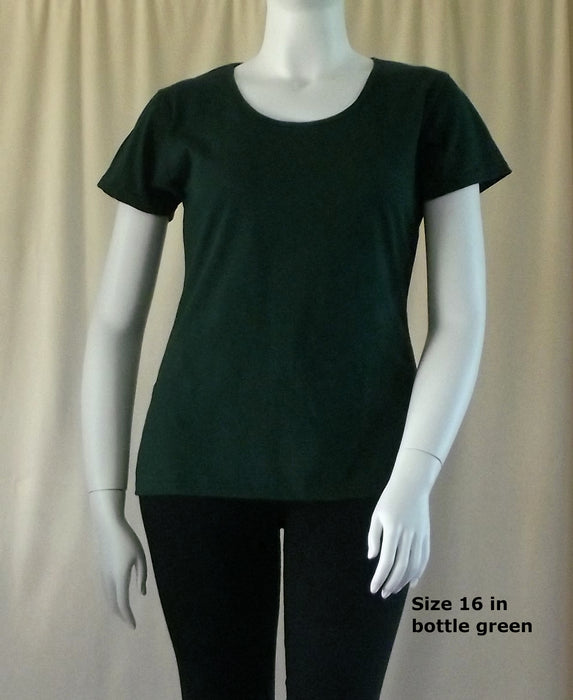 Bottle green plus size Australian made women's cotton t-shirt