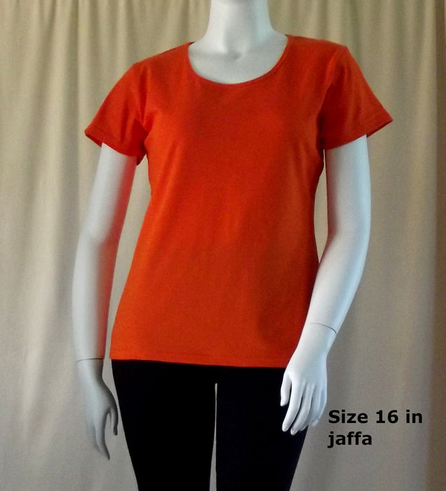 Australian made women's cotton t-shirt in jaffa