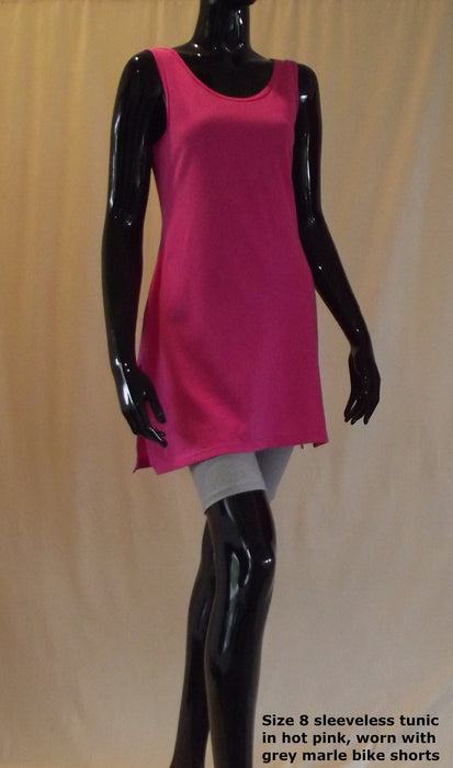 Women's Sleeveless Cotton Tunic in hot pink