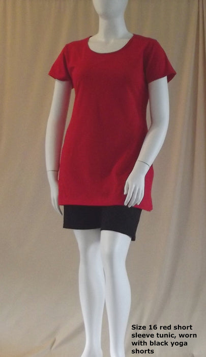 plus size Australian made cotton jersey tunic in red