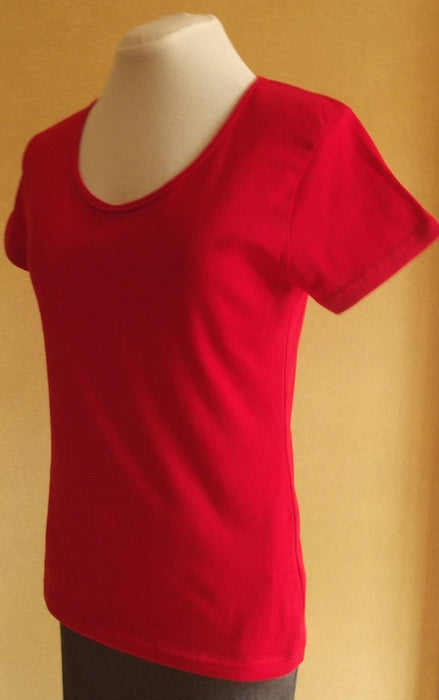 red women's cotton t-shirt