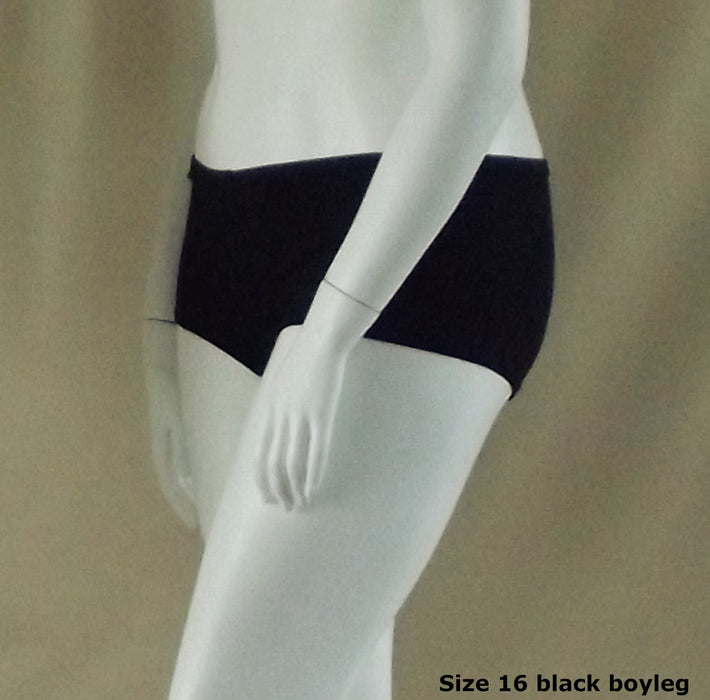 plus size ladies black boyleg briefs