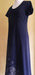 navy women's cotton dress with white embroidery