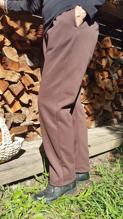 Super warm fleecy pants with straight hem or rib