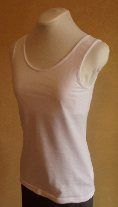 white ladies cotton singlet